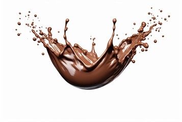 chocolate or cocoa splash isolated on white background. generative ai - obrazy, fototapety, plakaty