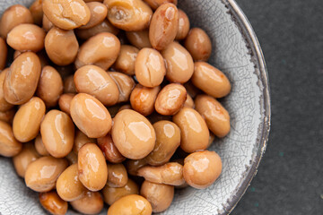 Beans borlotti boiled legume ready to eat healthy eating cooking appetizer meal food snack on the table copy space