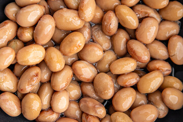 Beans borlotti boiled legume ready to eat healthy eating cooking appetizer meal food snack on the table copy space