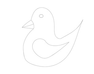 bird black outline on white, outline, outline, lines,