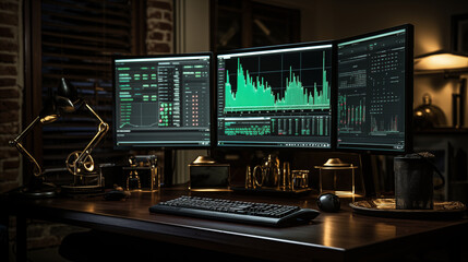 Naklejka premium Businessman or data scientist working on laptop with business dash board created by ai
