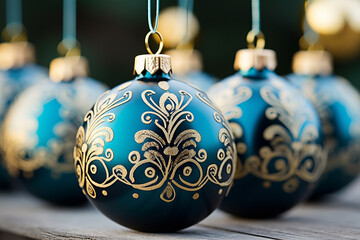 christmas tree and decorations close-up, christmas background