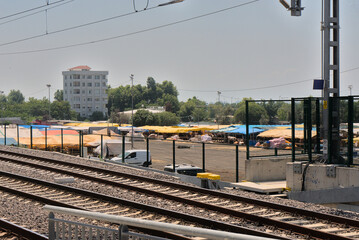 Fototapeta premium Live cattle are sold on the street market