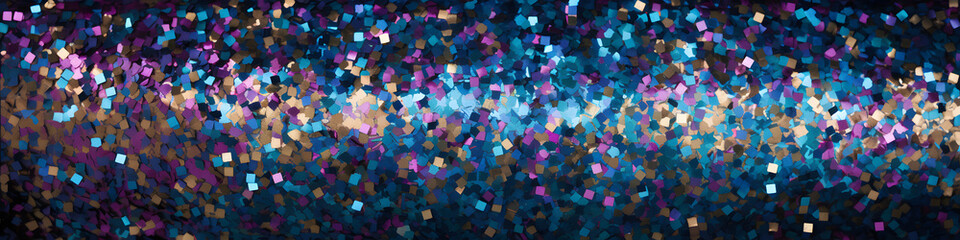 Bunte Konfetti mit dunklem Hintergrund, rot, blau, gold, silber, glitter, Konfettiregen