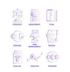Modern Flat thin line Icon Set in Concept of Risk Management, Editable Stroke.