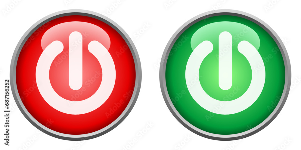 Poster power on and off button vector
