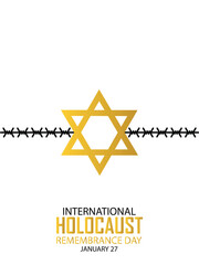Fototapeta premium International Holocaust Remembrance Day vector. Star of David . January 27. Important day