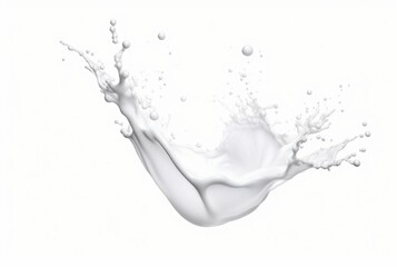 white milky water splash isolated on white background. generative ai