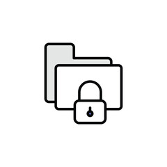 Data Security icon design with white background stock illustration