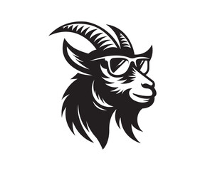 Cool Goat with Sunglasses Vector