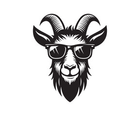 Cool Goat with Sunglasses Vector
