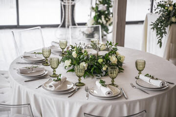 Table setting for wedding, birthday, party and any events