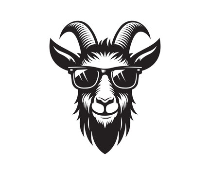 recommend clip art: Cool Goat with Sunglasses Vector