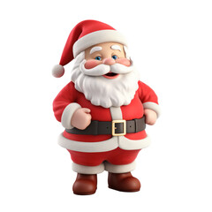 Fototapeta premium Funnhy Santa Claus, 3D effect illustration, transparent background. 