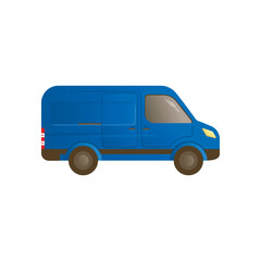 Delivery blue car. vector mockup