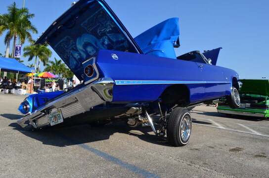 1963 Chevrolet Impala with Hydraulics at Car Show