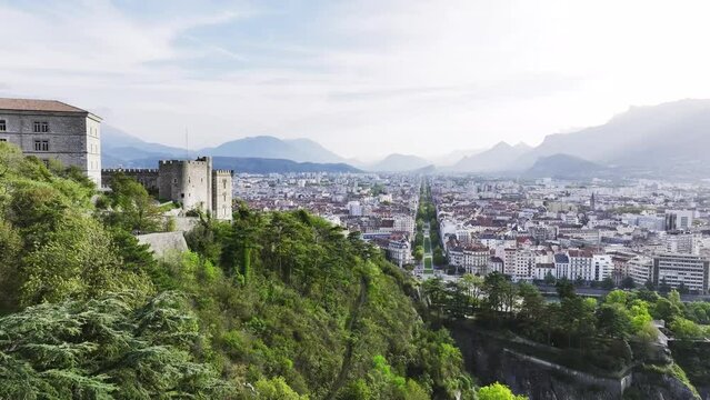 The Rabot fort in Grenoble in aerial view