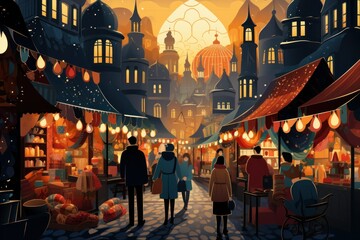 Christmas Market Vendors - Generative AI