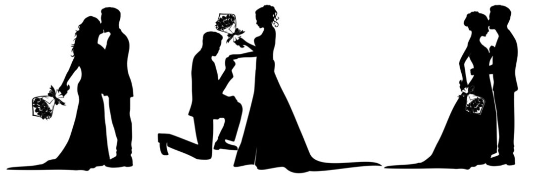 silhouettes of romantice couple