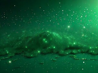 3D Realistic Green Christmas glitter background.  illustration vector glittering for greeting cards, wallpapers, and all prints on demand. Generative AI.