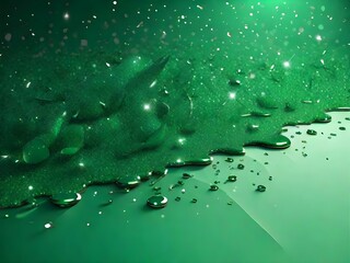 3D Realistic Green Christmas glitter background.  illustration vector glittering for greeting cards, wallpapers, and all prints on demand. Generative AI.