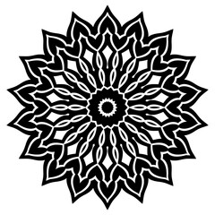 Mandala Pattern design vector element. Islamic, Arabic, Arabesque, Indian, Kaleidescope motif pattern. 
Circular abstract pattern element for ornament and decoration graphic. Black and white pattern.