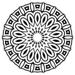 Mandala Pattern design vector element. Islamic, Arabic, Arabesque, Indian, Kaleidescope motif pattern. 
Circular abstract pattern element for ornament and decoration graphic. Black and white pattern.