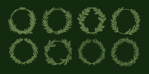 Universal Christmas templates with decorative Christmas Tree, Christmas ornament, floral background and frame with copy space and greetings