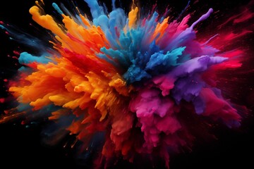 Obraz premium AI-generated illustration of a vibrant display of color illuminated in the darkness