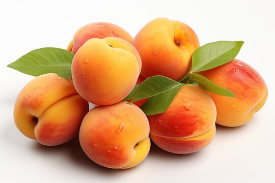 Bunch of delicious peaches. Generative AI