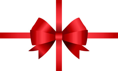red gift ribbon with a bow in the middle depicted on a white background, gift background vector eps10 graphic