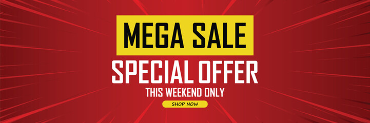 Sale banner template design . Super Sale, end of season special offer banner. vector illustration.