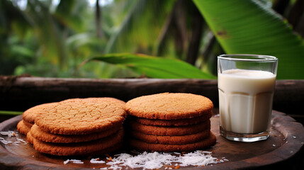 chocolate cookies and milk HD 8K wallpaper Stock Photographic Image 