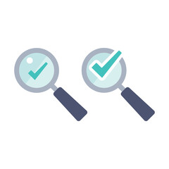 虫眼鏡とチェックマーク