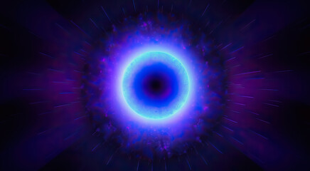 nuclear blue glowing core with explosive background