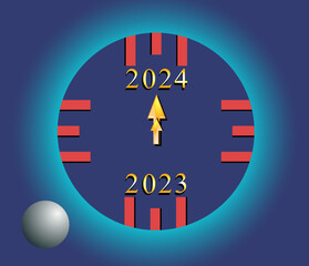 happy new year 2024 time change background