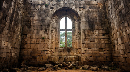 Fototapeta na wymiar ruins of an old church HD 8K wallpaper Stock Photographic Image 