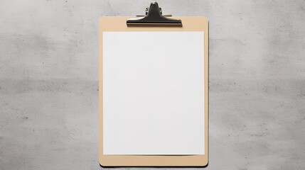 Blank clipboard on concrete background