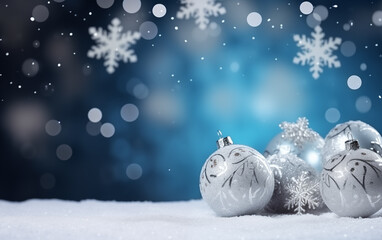 Beautiful image of Christmas and New Year toys. For greeting cards, holiday posters, calendars, advertising signs and various types of souvenirs.