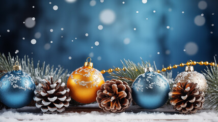Beautiful image of Christmas and New Year toys. For greeting cards, holiday posters, calendars, advertising signs and various types of souvenirs.