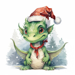 Beautiful New Year themed image of a fairytale dragon. For postcards, posters, advertising signs, souvenirs and other promotional products.