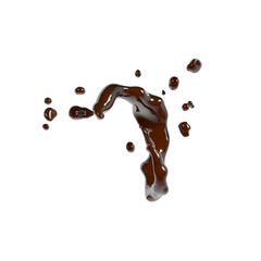 3D illustration of a fluid chocolate swirl splash