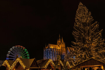 christmas market at the cathedral square in Erfurt - in 2023 the most beautiful christmas market in Germany