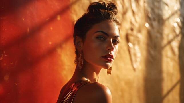 A fashion editorial photoshoot of a female model in her 20s