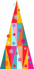 New Year, Merry Christmas - seasonal composition from isolated graphic, cartoon elements on a white background in pastel colors. Hand drawn digital illustration