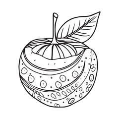 Fruits coloring pages printable drawings for kids vector Black and white color