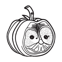 Fruits coloring pages printable drawings for kids vector Black and white color