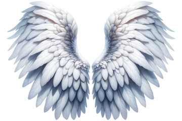 White angel wings llustration cut out transparent isolated on white background ,PNG file