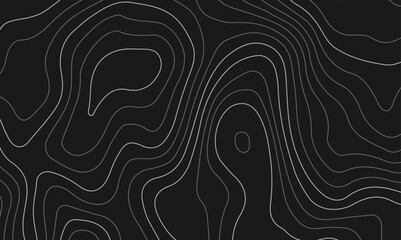 Abstract wavy topographic map. Abstract wavy and curved lines background. Abstract geometric topographic contour map background.