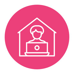 Man Working at Home Icon